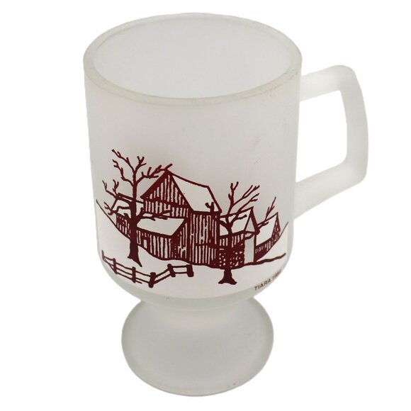 Vintage 1984 Tiara Satin Frosted Decorated Pedestal Mug - Picture 7 of 10